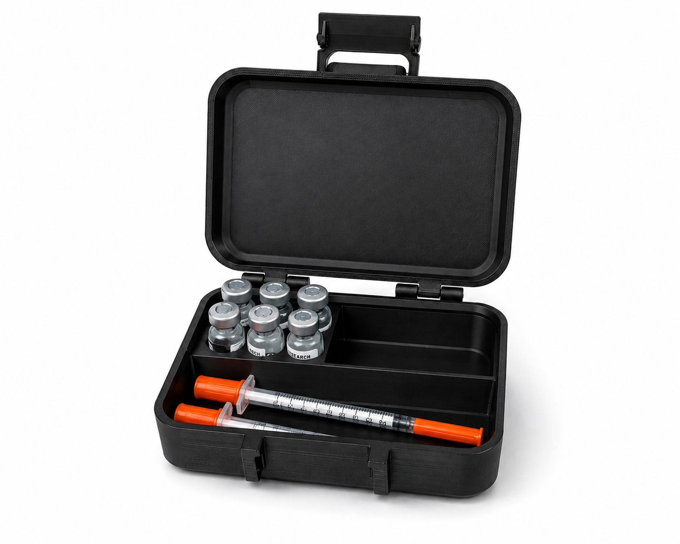 Peptide Travel Case – 6 Vial & Insulin Syringe Storage